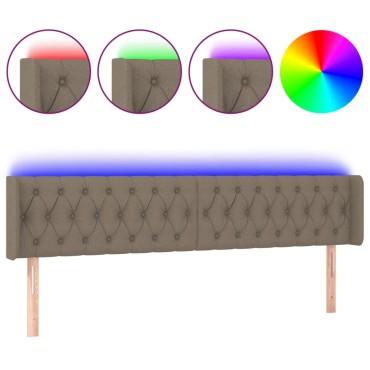 vidaXL Κεφαλάρι Κρεβατιού LED Taupe 203x16x78/88cm Υφασμάτινο 1 τεμ.