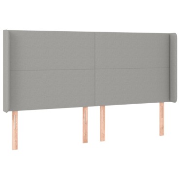 vidaXL Κεφαλάρι Κρεβατιού LED Ανοιχτό Γκρι 163x16x118/128cm 1 τεμ.
