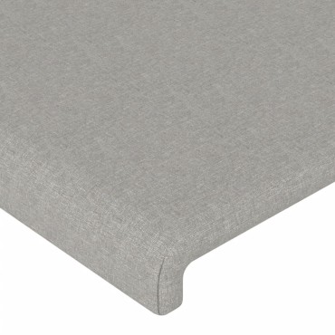 vidaXL Κεφαλάρι Κρεβατιού LED Ανοιχτό Γκρι 163x16x118/128cm 1 τεμ.