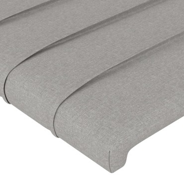 vidaXL Κεφαλάρι Κρεβατιού LED Ανοιχτό Γκρι 83x16x118/128cm Υφασμάτινο 1 τεμ.