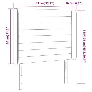 vidaXL Κεφαλάρι Κρεβατιού LED Ανοιχτό Γκρι 83x16x118/128cm Υφασμάτινο 1 τεμ.