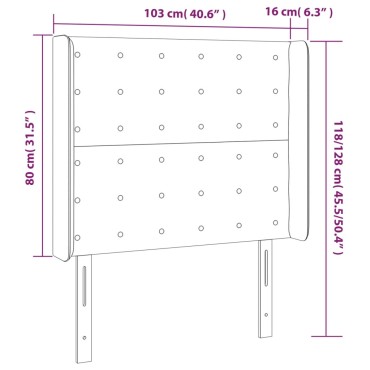 vidaXL Κεφαλάρι Κρεβατιού LED Taupe 103x16x118/128cm Υφασμάτινο 1 τεμ.