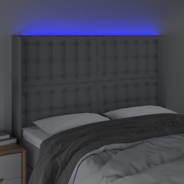 vidaXL Κεφαλάρι Κρεβατιού LED Ανοιχτό Γκρι 147x16x118/128cm 1 τεμ.
