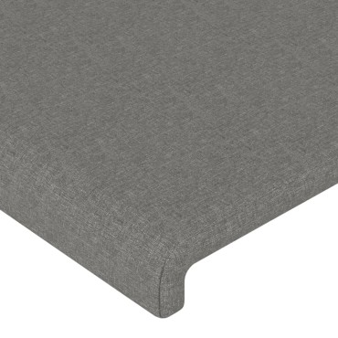 vidaXL Κεφαλάρι Κρεβατιού LED Σκούρο Γκρι 100x5x118/128cm Υφασμάτινο 1 τεμ.