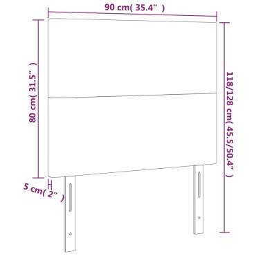 vidaXL Κεφαλάρι Κρεβατιού LED Ροζ 90x5x118/128cm Βελούδινο 1 τεμ.