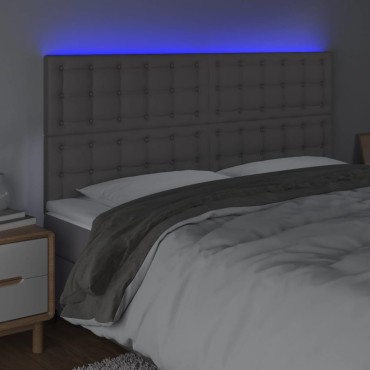 vidaXL Κεφαλάρι Κρεβατιού LED Γκρι 180x5x118/128 εκ 1 τεμ.