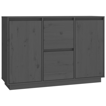vidaXL Συρταριέρα Γκρι 111x34x75cm από Μασίφ Ξύλο Πεύκου 1 τεμ.