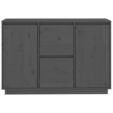 vidaXL Συρταριέρα Γκρι 111x34x75cm από Μασίφ Ξύλο Πεύκου 1 τεμ.