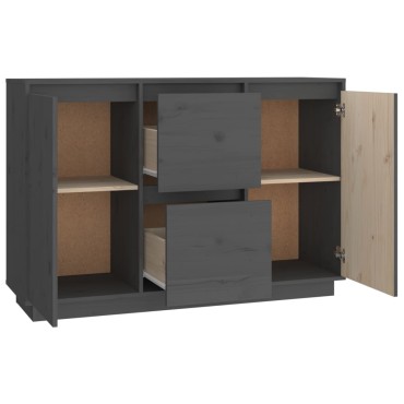 vidaXL Συρταριέρα Γκρι 111x34x75cm από Μασίφ Ξύλο Πεύκου 1 τεμ.