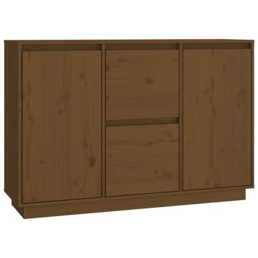 vidaXL Ντουλάπι Καφέ Μελί 111x34x75cm από Μασίφ Ξύλο Πεύκου 1 τεμ.