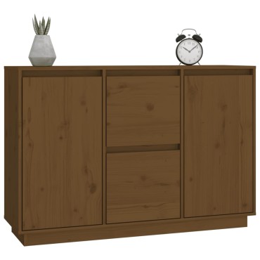 vidaXL Ντουλάπι Καφέ Μελί 111x34x75cm από Μασίφ Ξύλο Πεύκου 1 τεμ.