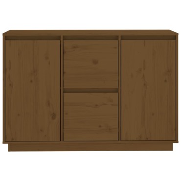 vidaXL Ντουλάπι Καφέ Μελί 111x34x75cm από Μασίφ Ξύλο Πεύκου 1 τεμ.