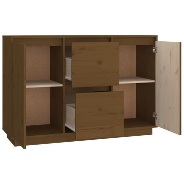 vidaXL Ντουλάπι Καφέ Μελί 111x34x75cm από Μασίφ Ξύλο Πεύκου 1 τεμ.