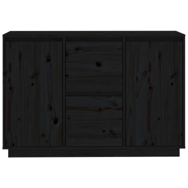 vidaXL Ντουλάπι Μαύρος 111x34x75cm από Μασίφ Ξύλο Πεύκου 1 τεμ.