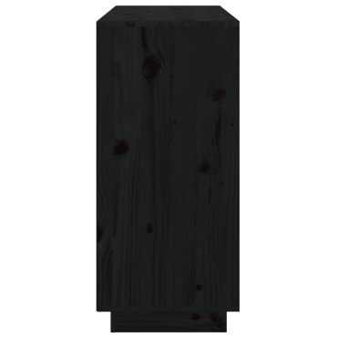 vidaXL Ντουλάπι Μαύρος 111x34x75cm από Μασίφ Ξύλο Πεύκου 1 τεμ.