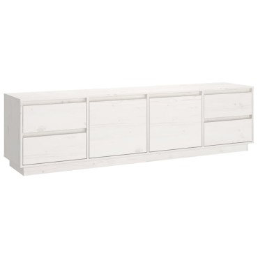 vidaXL Έπιπλο Τηλεόρασης Λευκό 176x37x47,5cm από Μασίφ Ξύλο Πεύκου