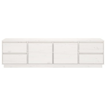 vidaXL Έπιπλο Τηλεόρασης Λευκό 176x37x47,5cm από Μασίφ Ξύλο Πεύκου