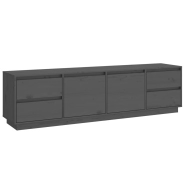 vidaXL Έπιπλο Τηλεόρασης Γκρι 176x37x47,5cm από Μασίφ Ξύλο Πεύκου