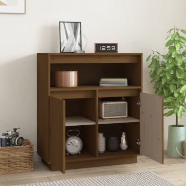 vidaXL Ντουλάπι Καφέ Μελί 70x34x80cm από Μασίφ Ξύλο Πεύκου 1 τεμ.