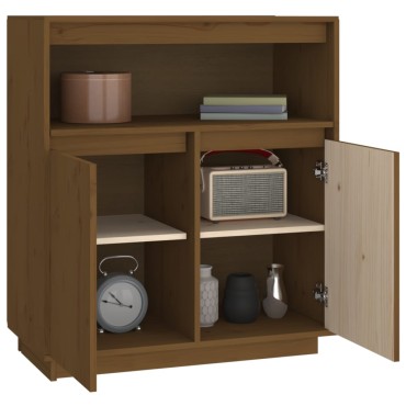 vidaXL Ντουλάπι Καφέ Μελί 70x34x80cm από Μασίφ Ξύλο Πεύκου 1 τεμ.