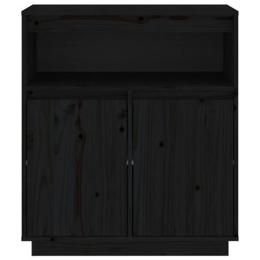 vidaXL Συρταριέρα Μαύρος 70x34x80cm από Μασίφ Ξύλο Πεύκου 1 τεμ.