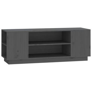 vidaXL Έπιπλο Τηλεόρασης Γκρι 110x35x40,5cm από Μασίφ Ξύλο Πεύκου