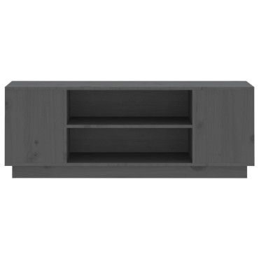 vidaXL Έπιπλο Τηλεόρασης Γκρι 110x35x40,5cm από Μασίφ Ξύλο Πεύκου