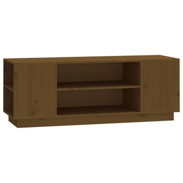 vidaXL Έπιπλο Τηλεόρασης Καφέ Μελί 110x35x40,5cm από Μασίφ Ξύλο Πεύκου