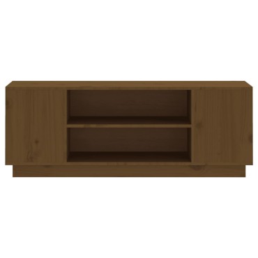 vidaXL Έπιπλο Τηλεόρασης Καφέ Μελί 110x35x40,5cm από Μασίφ Ξύλο Πεύκου