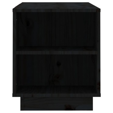 vidaXL Έπιπλο Τηλεόρασης Μαύρο 110x35x40,5cm από Μασίφ Ξύλο Πεύκου