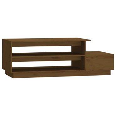 vidaXL Τραπεζάκι Σαλονιού Καφέ Μελί 120x50x40,5cm Μασίφ Ξύλο Πεύκου 1 τεμ.