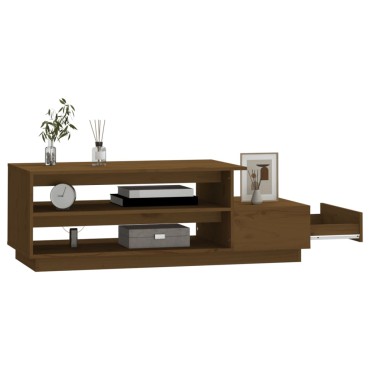 vidaXL Τραπεζάκι Σαλονιού Καφέ Μελί 120x50x40,5cm Μασίφ Ξύλο Πεύκου 1 τεμ.