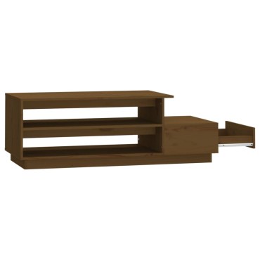 vidaXL Τραπεζάκι Σαλονιού Καφέ Μελί 120x50x40,5cm Μασίφ Ξύλο Πεύκου 1 τεμ.