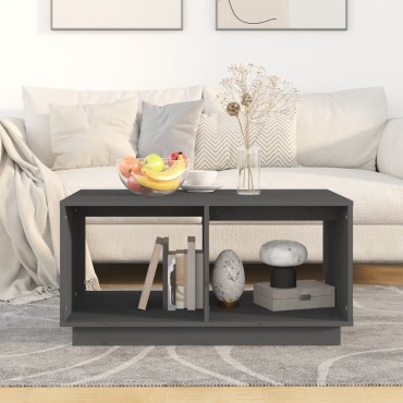 vidaXL Τραπεζάκι Σαλονιού Γκρι 80x50x40cm από Μασίφ Ξύλο Πεύκου 1 τεμ.