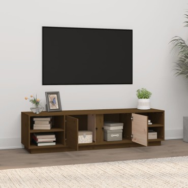 vidaXL Έπιπλο Τηλεόρασης Καφέ Μελί 156x40x40cm από Μασίφ Ξύλο Πεύκου