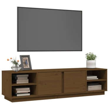 vidaXL Έπιπλο Τηλεόρασης Καφέ Μελί 156x40x40cm από Μασίφ Ξύλο Πεύκου