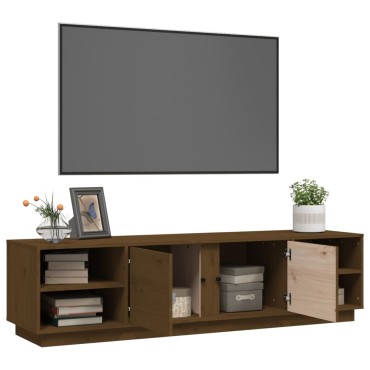 vidaXL Έπιπλο Τηλεόρασης Καφέ Μελί 156x40x40cm από Μασίφ Ξύλο Πεύκου