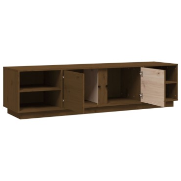 vidaXL Έπιπλο Τηλεόρασης Καφέ Μελί 156x40x40cm από Μασίφ Ξύλο Πεύκου