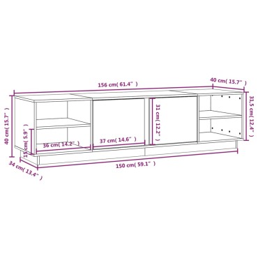 vidaXL Έπιπλο Τηλεόρασης Καφέ Μελί 156x40x40cm από Μασίφ Ξύλο Πεύκου