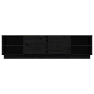 vidaXL Έπιπλο Τηλεόρασης Μαύρο 156x40x40cm από Μασίφ Ξύλο Πεύκου