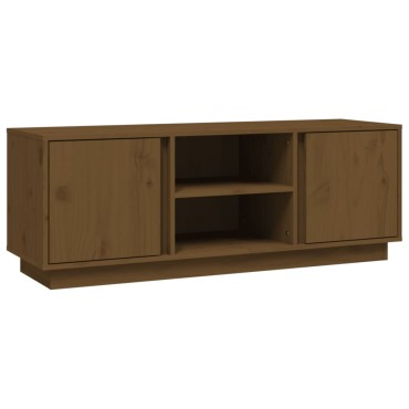 vidaXL Έπιπλο Τηλεόρασης Καφέ Μελί 110x35x40,5cm από Μασίφ Ξύλο Πεύκου