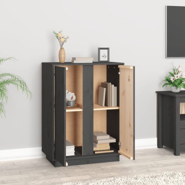 vidaXL Συρταριέρα Γκρι 60x35x80cm από Μασίφ Ξύλο Πεύκου 1 τεμ.