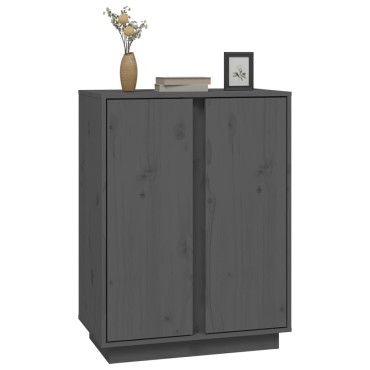 vidaXL Συρταριέρα Γκρι 60x35x80cm από Μασίφ Ξύλο Πεύκου 1 τεμ.
