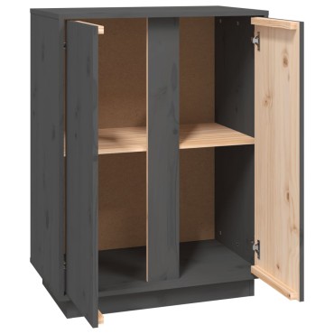 vidaXL Συρταριέρα Γκρι 60x35x80cm από Μασίφ Ξύλο Πεύκου 1 τεμ.