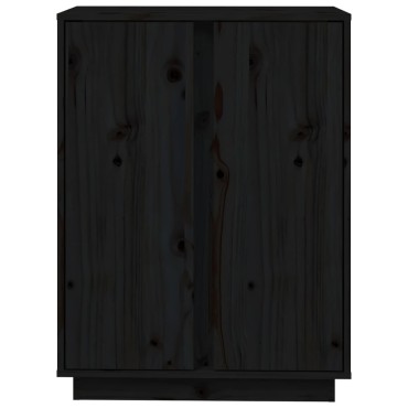 vidaXL Ντουλάπι Μαύρος 60x35x80cm από Μασίφ Ξύλο Πεύκου 1 τεμ.