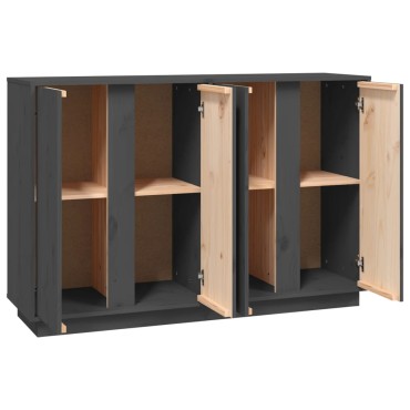 vidaXL Συρταριέρα Γκρι 120x35x80cm από Μασίφ Ξύλο Πεύκου 1 τεμ.