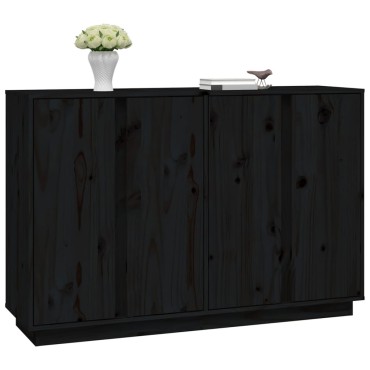 vidaXL Ντουλάπι Μαύρος 120x35x80cm από Μασίφ Ξύλο Πεύκου 1 τεμ.
