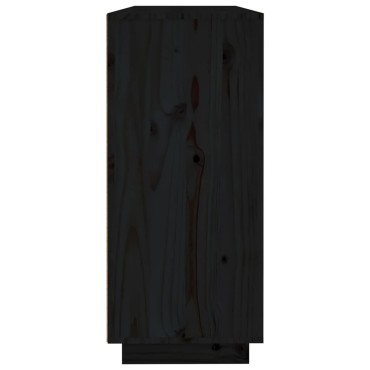vidaXL Ντουλάπι Μαύρος 120x35x80cm από Μασίφ Ξύλο Πεύκου 1 τεμ.