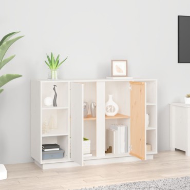 vidaXL Ντουλάπι Λευκό 120x35x80cm από Μασίφ Ξύλο Πεύκου 1 τεμ.