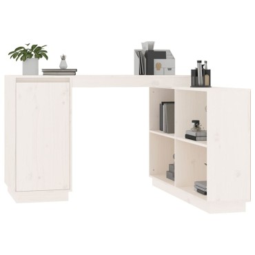 vidaXL Γραφείο Λευκό 110x50x75cm από Μασίφ Ξύλο Πεύκου 1 τεμ.